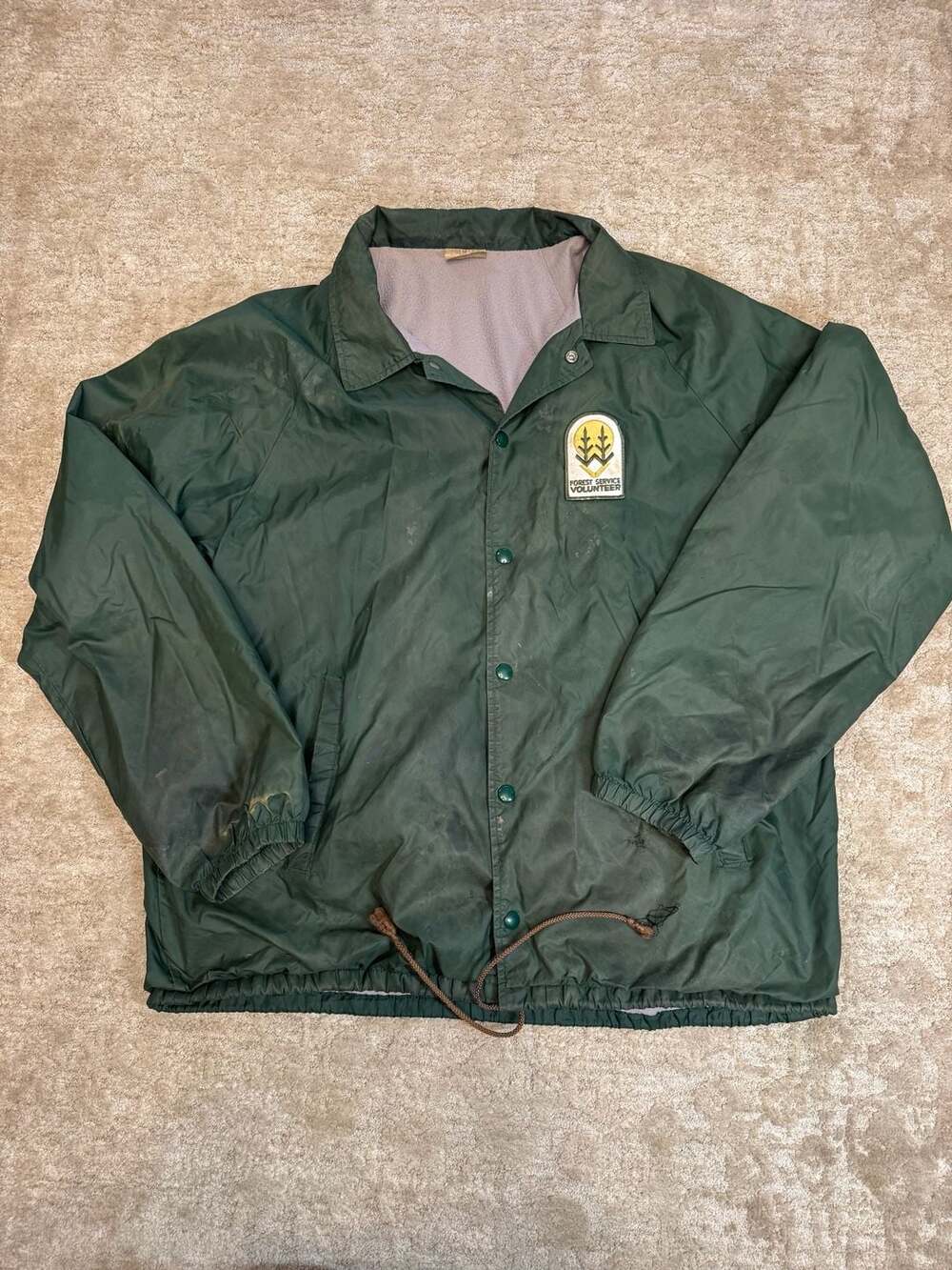 Vintage Forest Service Volunteer Snap Front Coaches Jacket
